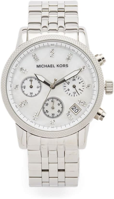 michael kors mk5020 women's chronograph watch silver|Amazon.com: Michael Kors Womens Silver Watch.